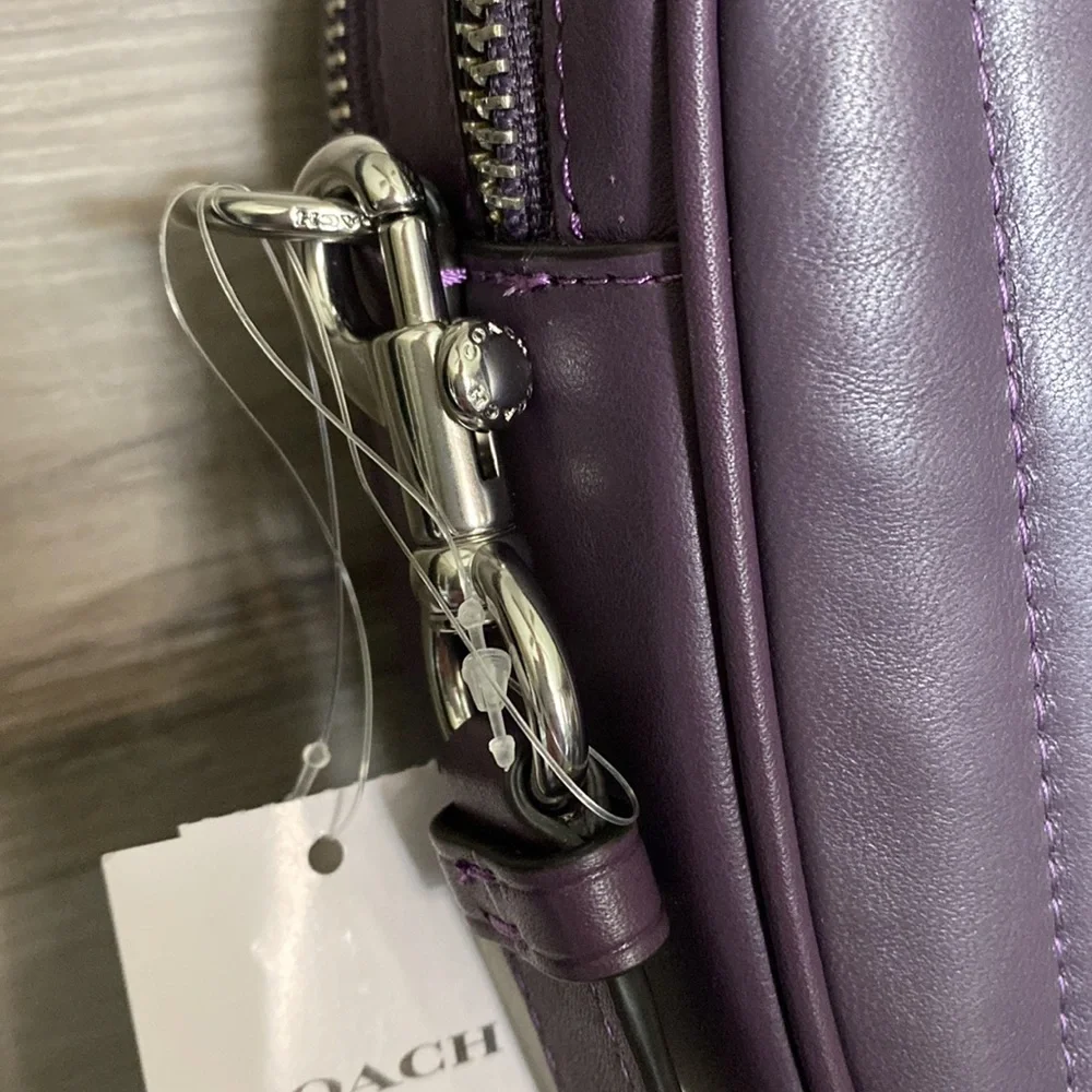 NWT- Coach Linear Quilted Nappa Leather Jes Crossbody, Amethyst